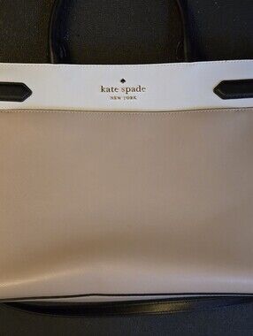 kate spade Two-Tone Leather Tote — Blush & White